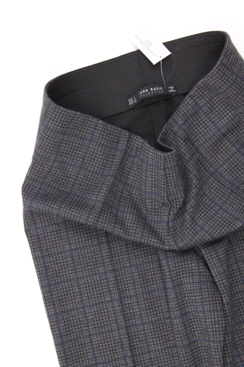 Zara Stretchhose Gr. S kariert grau aus Polyester