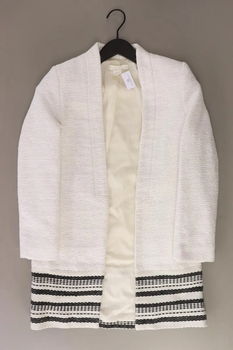 H&M Übergangsmantel Gr. 32 weiß aus Baumwolle