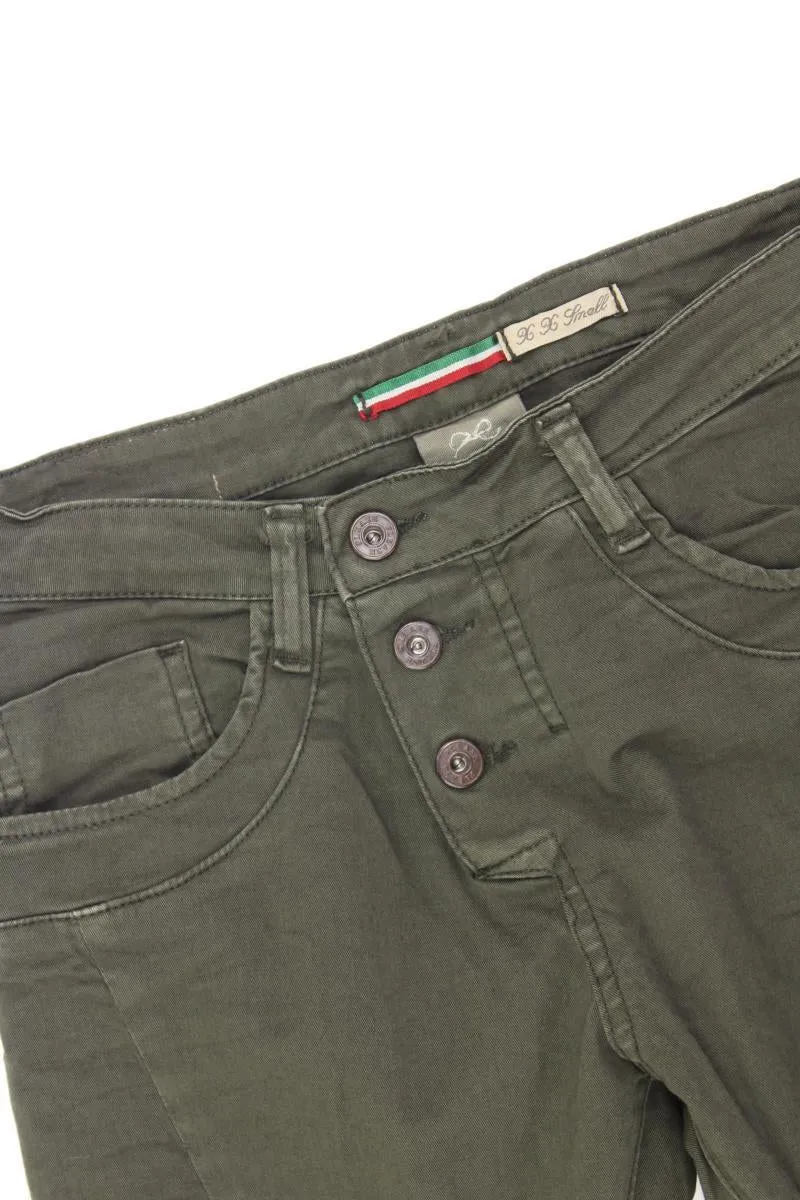 Please Five-Pocket-Hose Gr. XS olivgrün aus Baumwolle