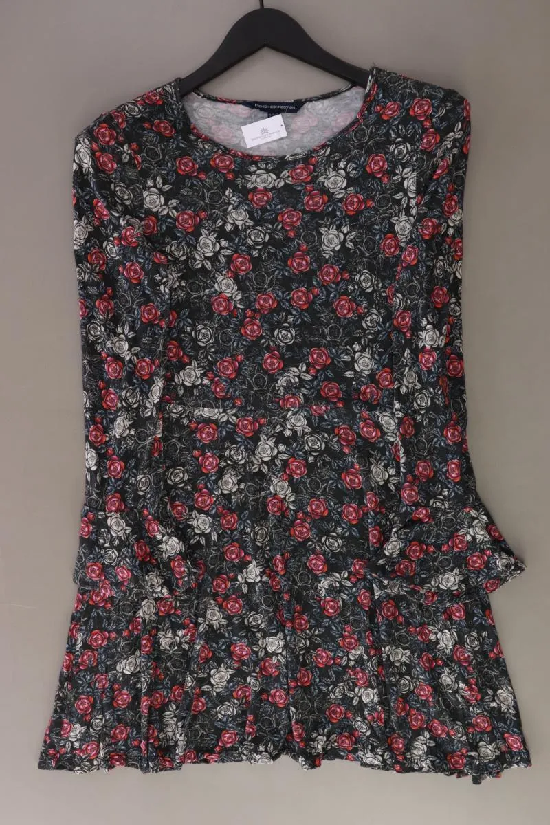 French Connection Jerseykleid Gr. UK 12 (M) mit Blumenmuster Langarm grau