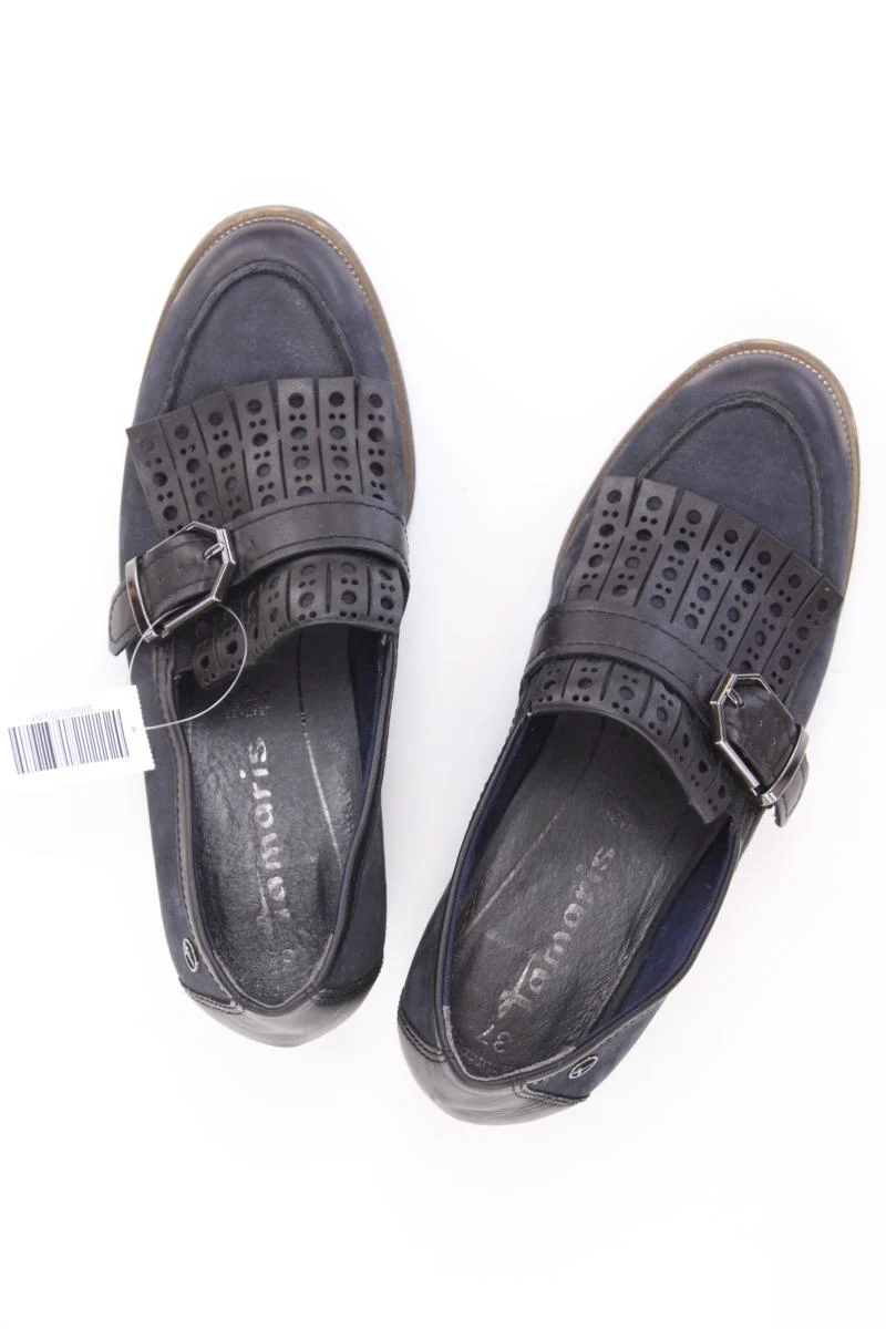 Tamaris Pumps Gr. 37 blau aus Leder