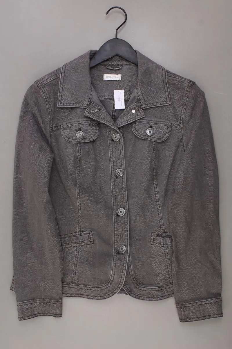 Bonita Übergangsjacke Gr. 42 grau aus Baumwolle