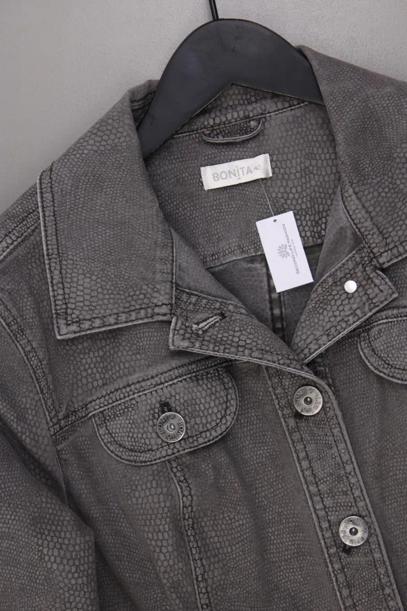 Bonita Übergangsjacke Gr. 42 grau aus Baumwolle