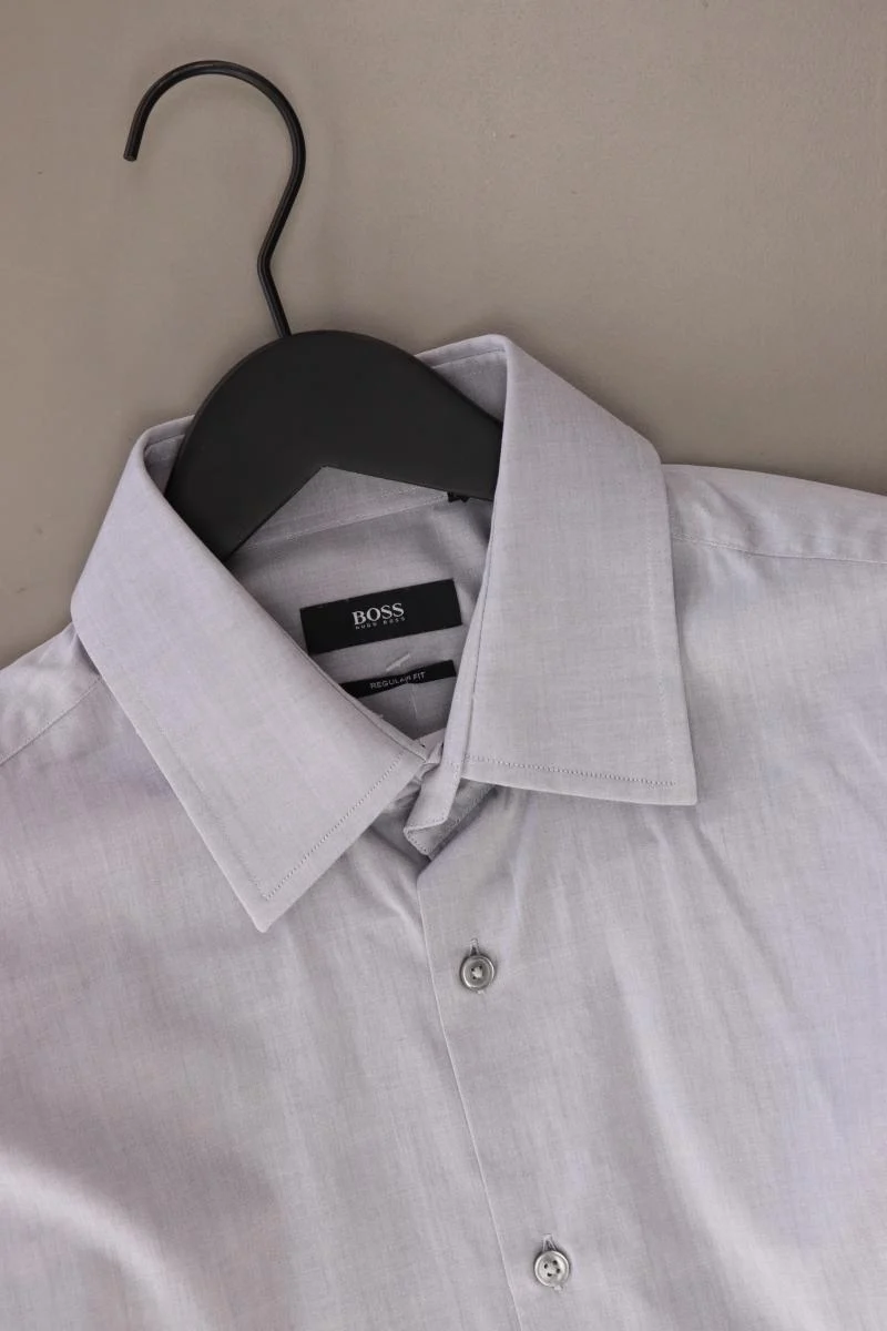 BOSS by Hugo Boss Langarmhemd für Herren Gr. Hemdgröße 41 grau aus Baumwolle