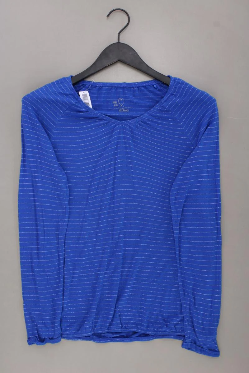 s.Oliver Ringelshirt Gr. 38 gestreift neuwertig Langarm mit Glitzer blau
