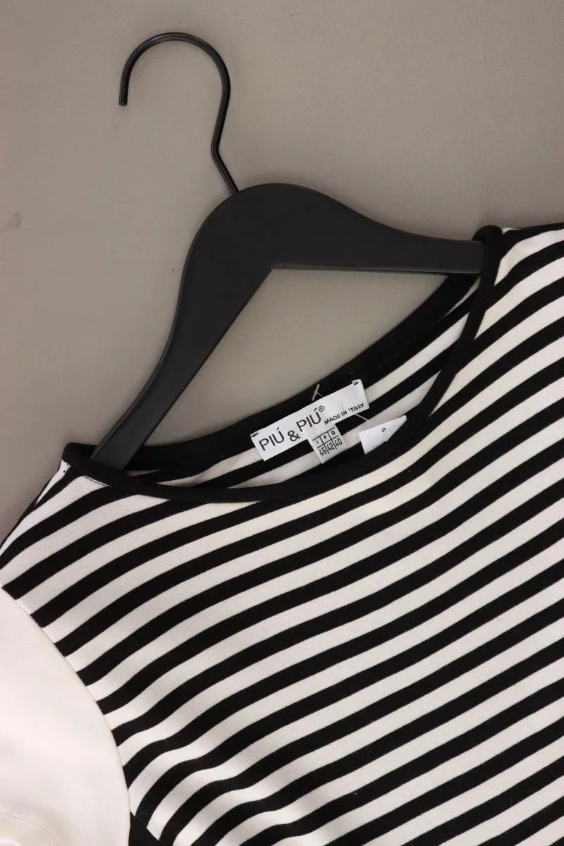 PiuPiu Kurzarmkleid Gr. 40 gestreift schwarz aus Viskose