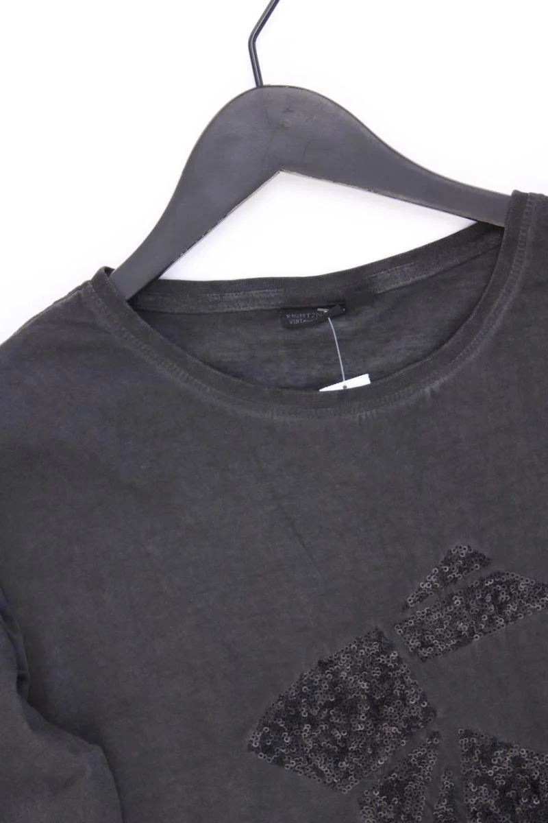 Eight2Nine Longsleeve-Shirt Gr. S Langarm mit Pailletten grau aus Baumwolle