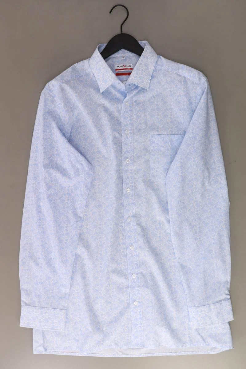 MARVELIS Langarmhemd für Herren Gr. Hemdgröße 44 mit Paisleymuster blau
