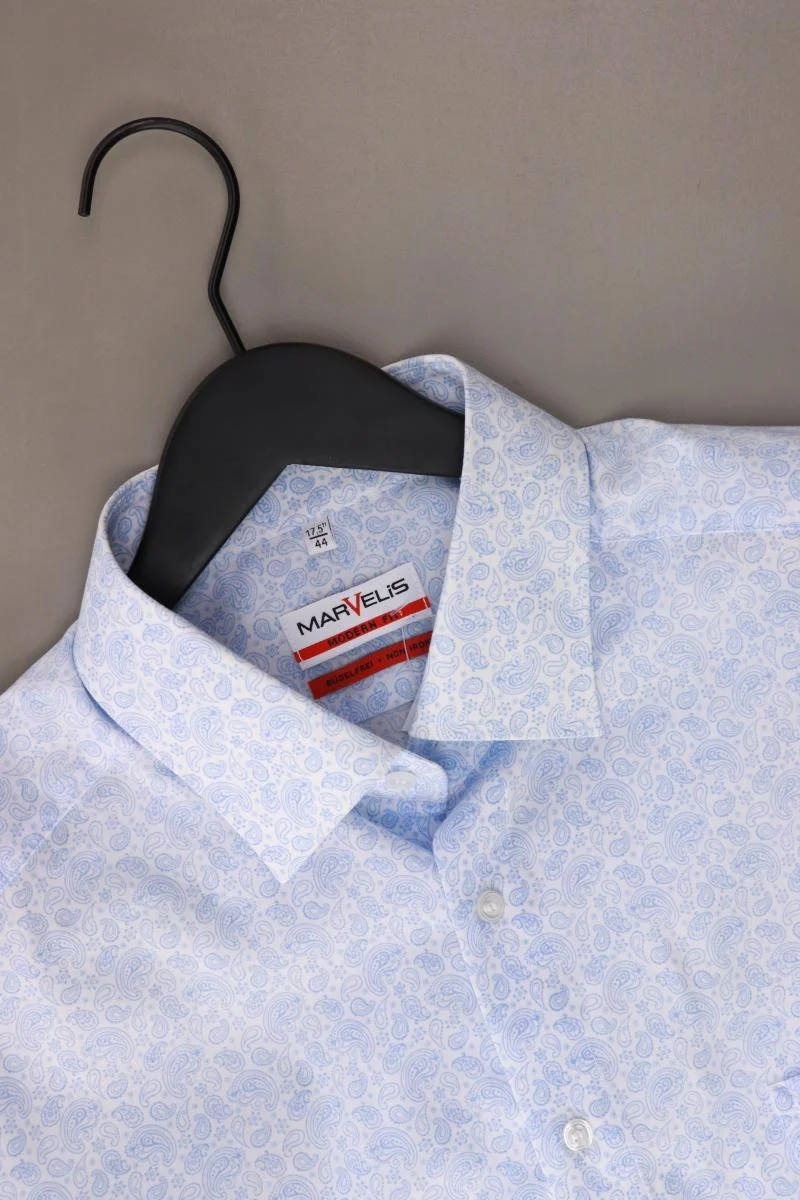 MARVELIS Langarmhemd für Herren Gr. Hemdgröße 44 mit Paisleymuster blau