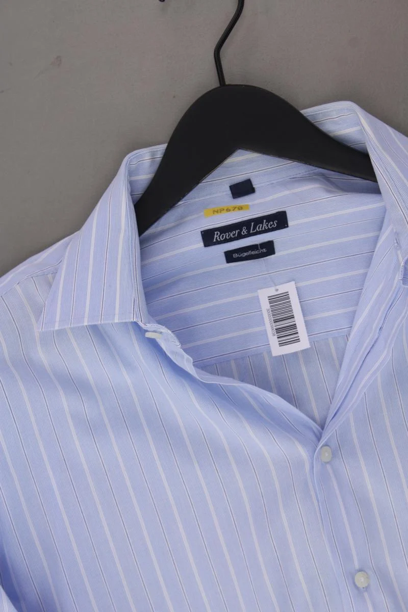 Rover & Lakes Langarmhemd für Herren Gr. Hemdgröße 41/42 gestreift blau