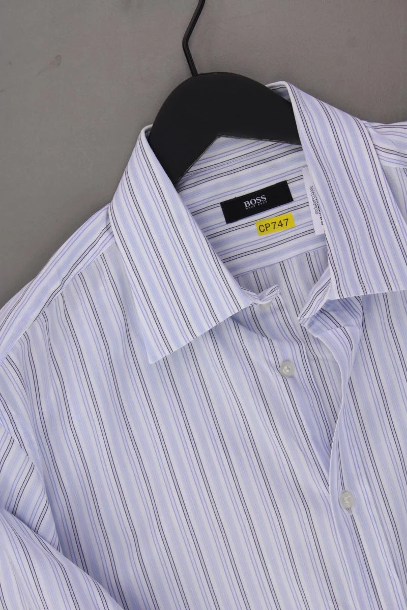 BOSS by Hugo Boss Langarmhemd für Herren Gr. Hemdgröße 41 gestreift blau