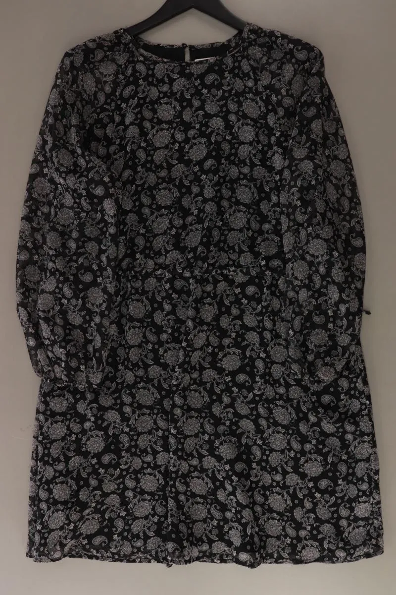 Mango Langarmkleid Gr. M mit Paisleymuster grau aus Polyester