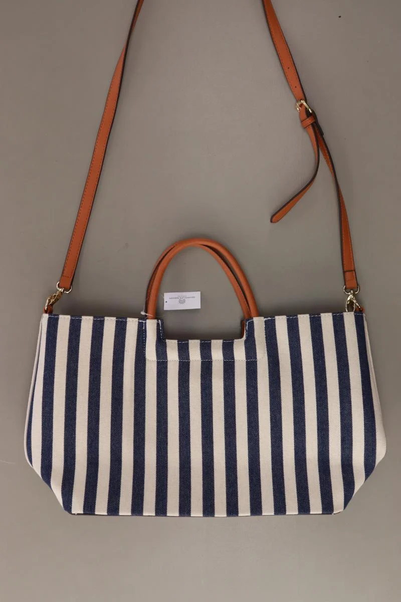 JUSTFAB Henkeltasche gestreift blau aus Kunstleder