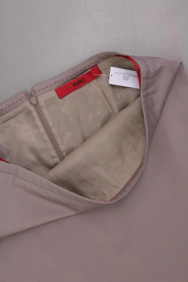 Hugo Boss Bleistiftrock Taupe Gr. 36 grau aus Baumwolle