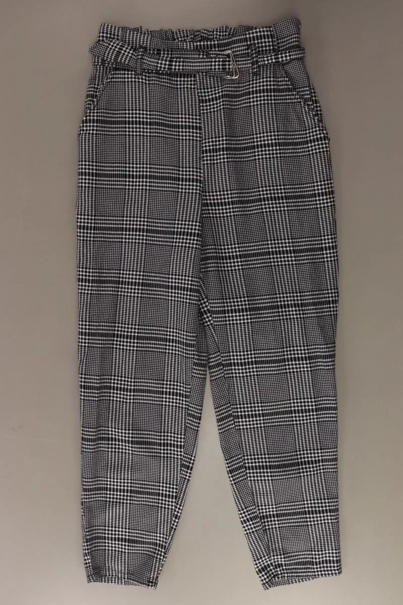 H&M Paperbag Hose Gr. 38 kariert schwarz aus Baumwolle