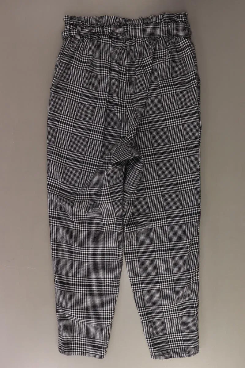 H&M Paperbag Hose Gr. 38 kariert schwarz aus Baumwolle