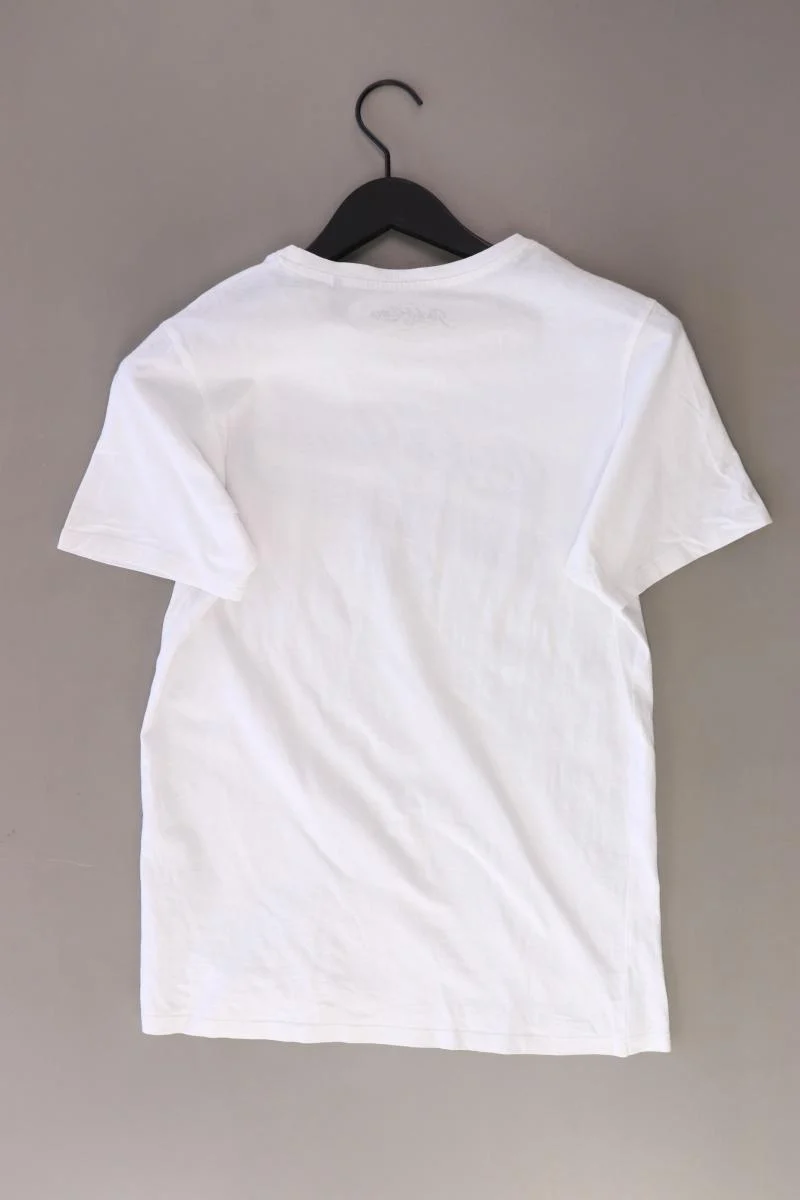 Jack & Jones Printshirt für Herren Gr. S Kurzarm weiß aus Baumwolle