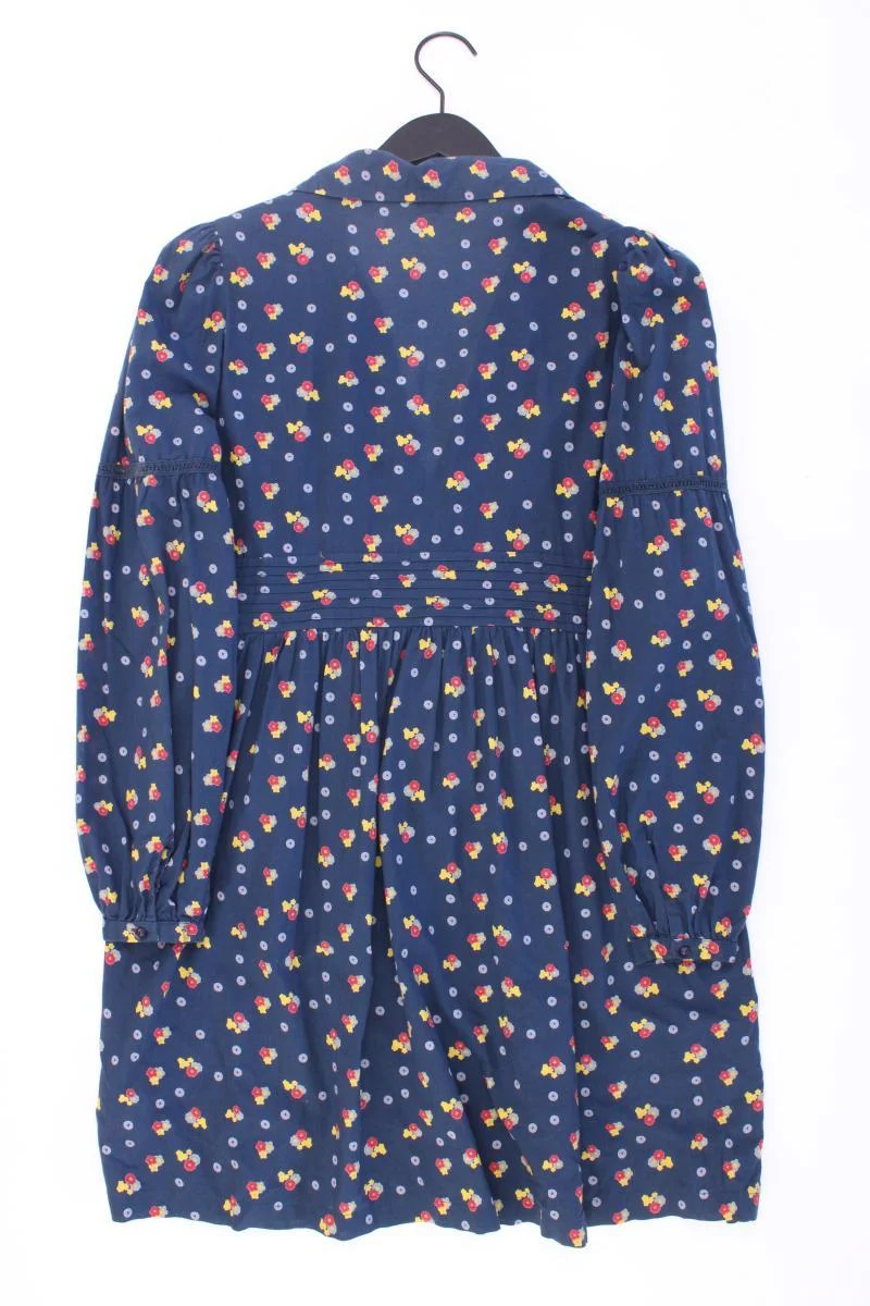 Pepe Jeans Polokleid Gr. L mit Blumenmuster Langarm blau aus Baumwolle