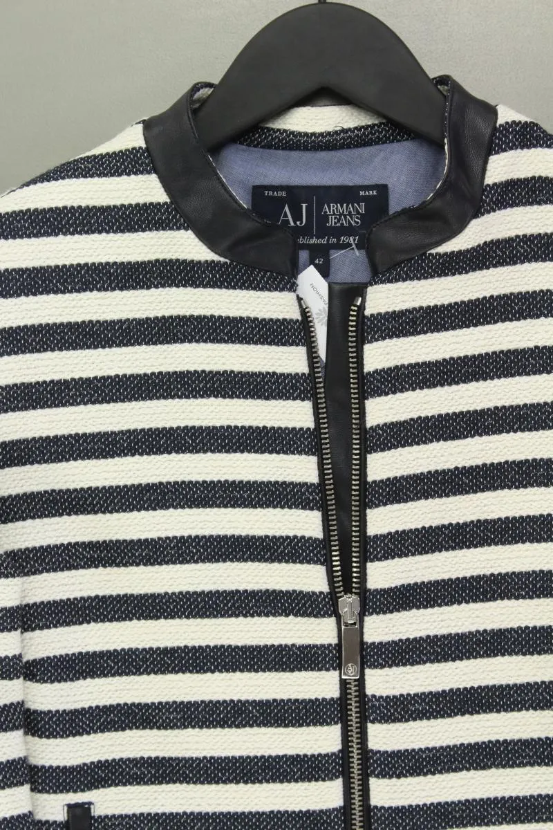 Armani Jeans Kurzjacke Gr. IT 42 (S) gestreift neuwertig blau aus Baumwolle