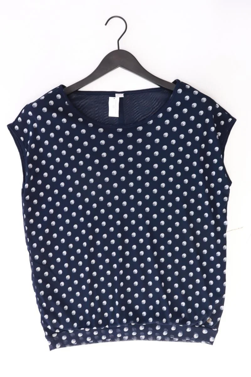 s.Oliver Printshirt Gr. 40 gepunktet Kurzarm blau aus Polyester