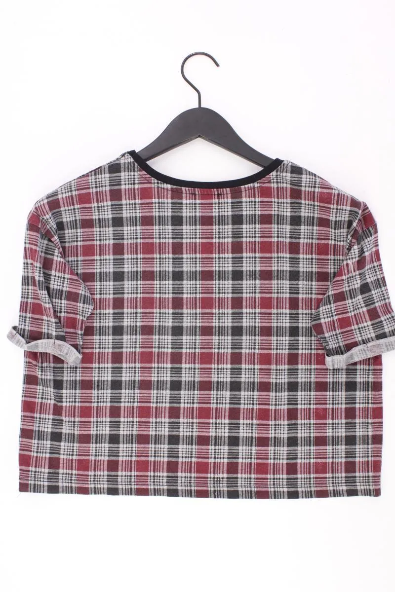 River Island Cropped Shirt Gr. 34 kariert Kurzarm grau aus Baumwolle