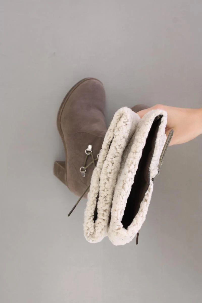 High-Heel Stiefel Gr. 37 braun aus Kunstleder