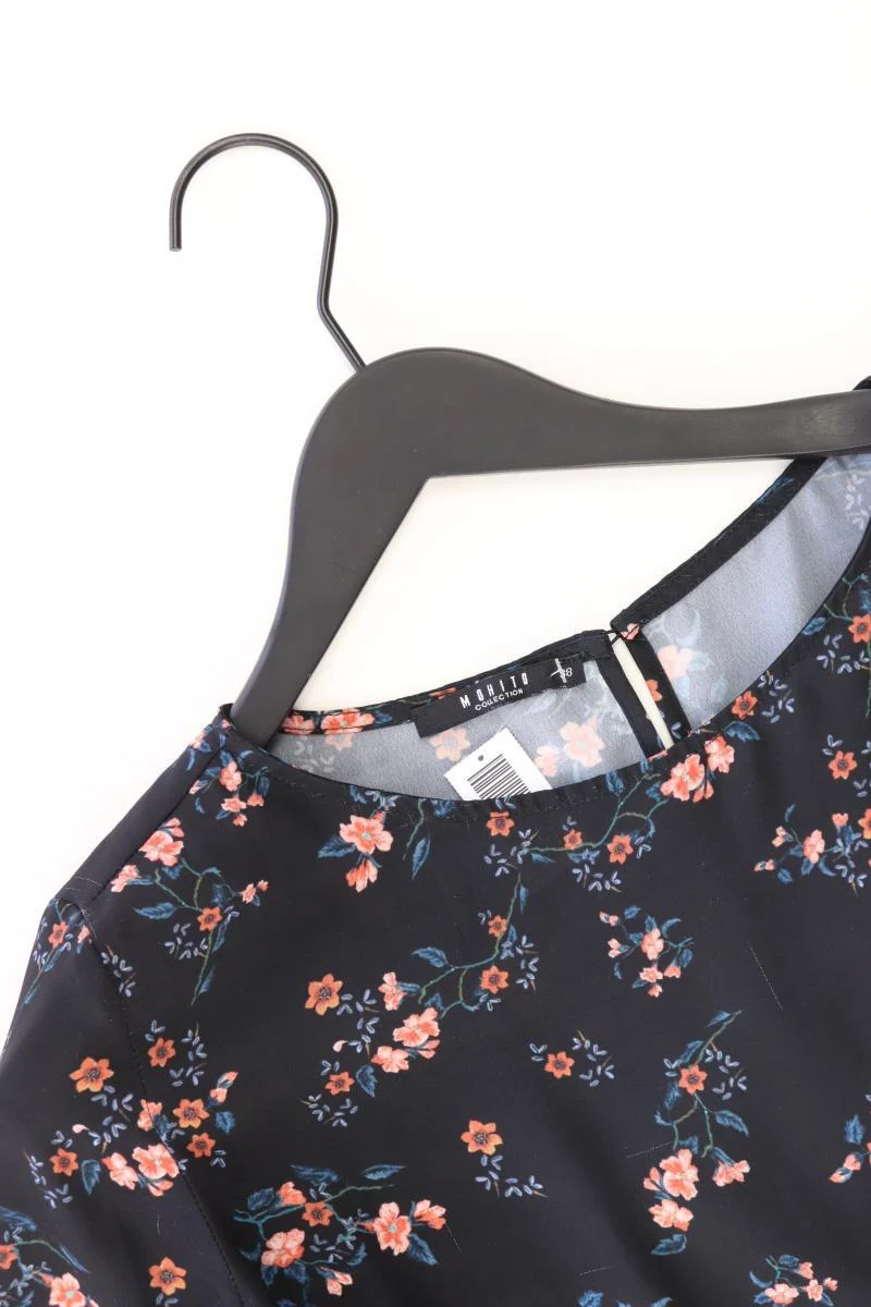 Mohito Langarmkleid Gr. 38 mit Blumenmuster schwarz aus Polyester