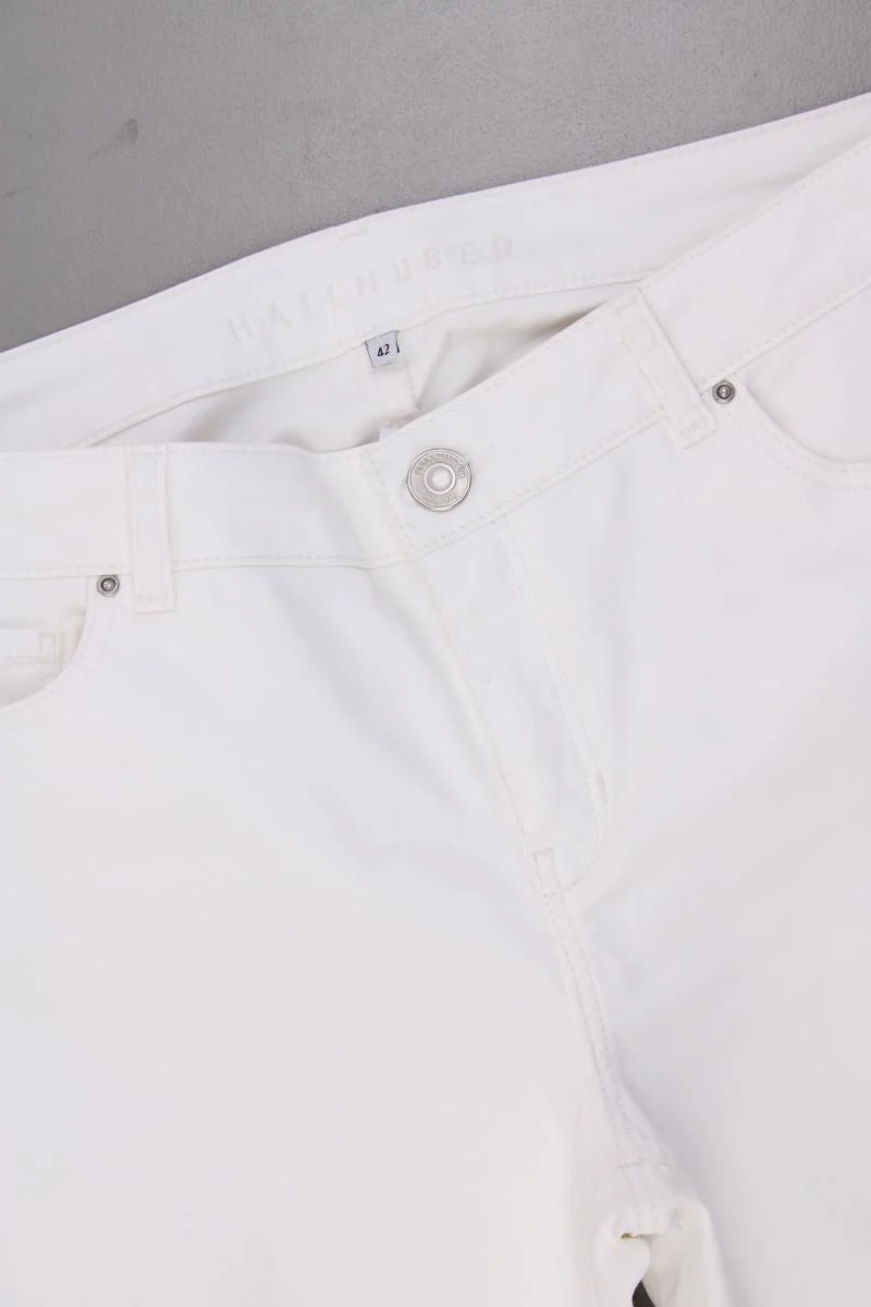 Hallhuber Hose Gr. 42 creme aus Baumwolle