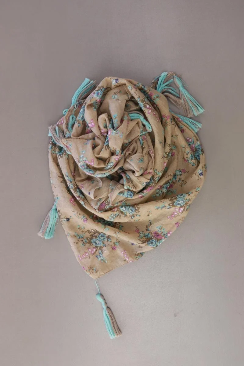 Tuch mit Blumenmuster braun