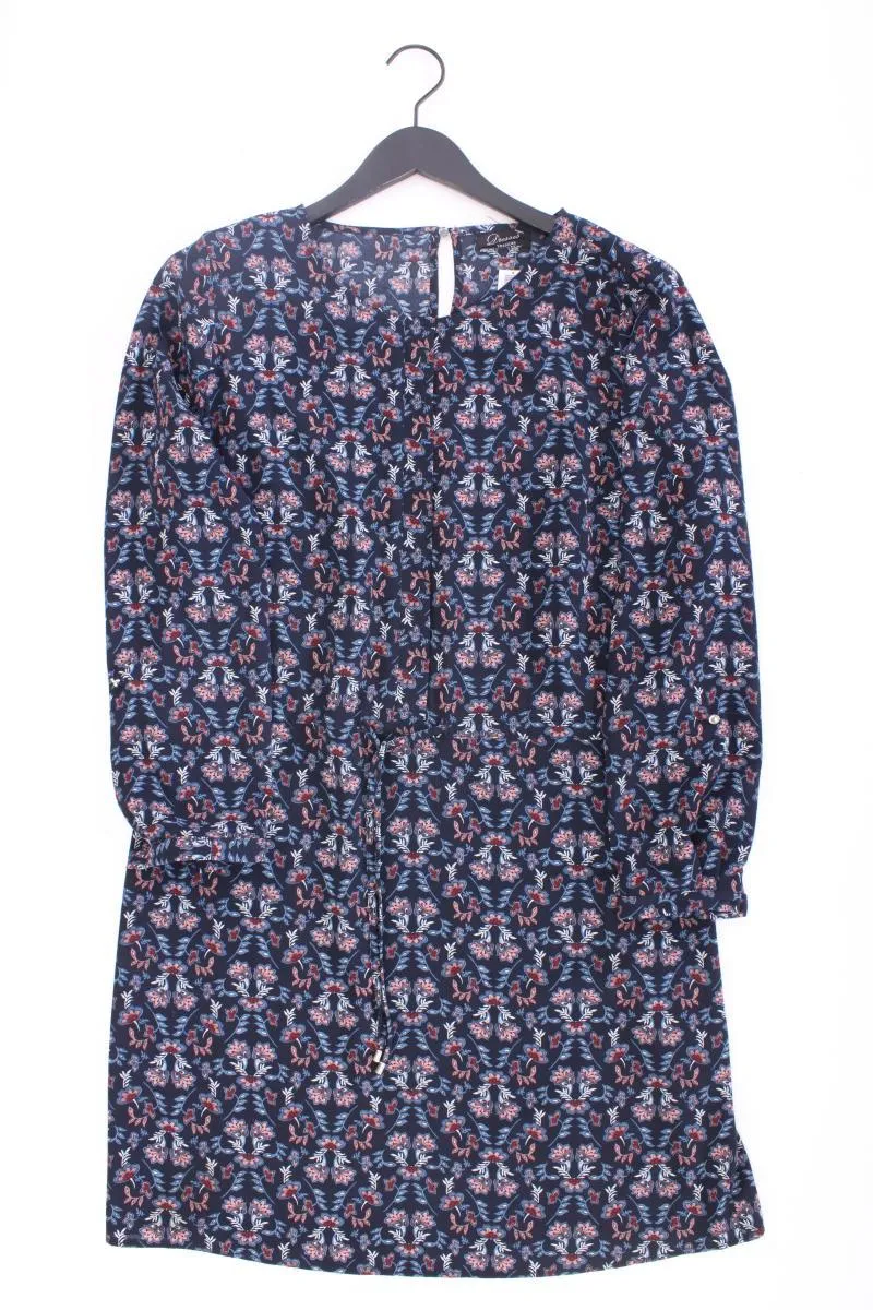 Yessica Kleid Gr. 42 mit Blumenmuster 3/4 Ärmel blau