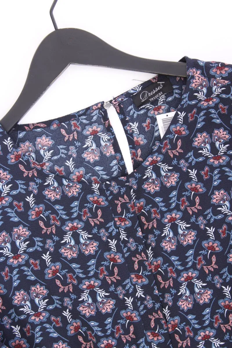 Yessica Kleid Gr. 42 mit Blumenmuster 3/4 Ärmel blau