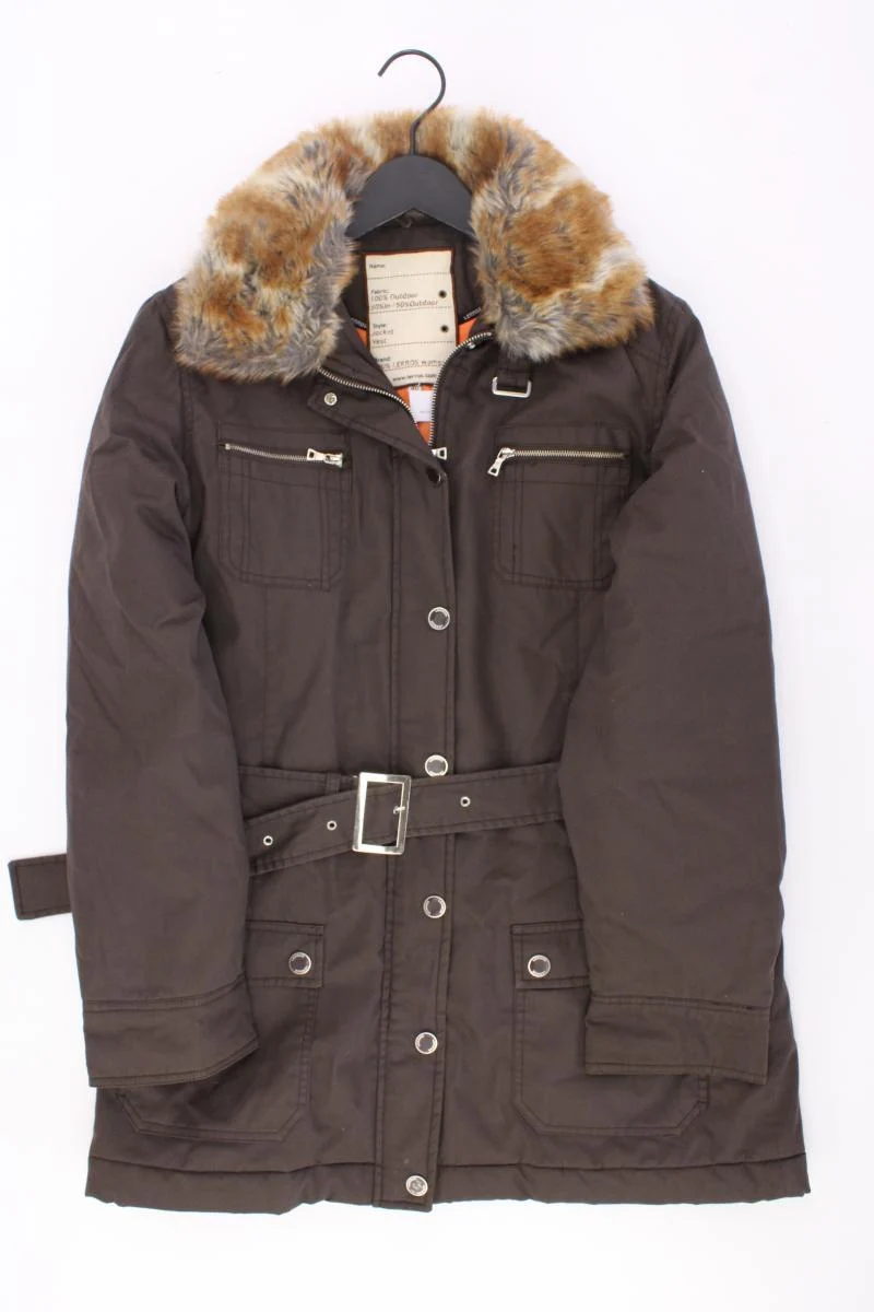 Lerros Regular Mantel Gr. 40 mit Gürtel braun aus Polyester