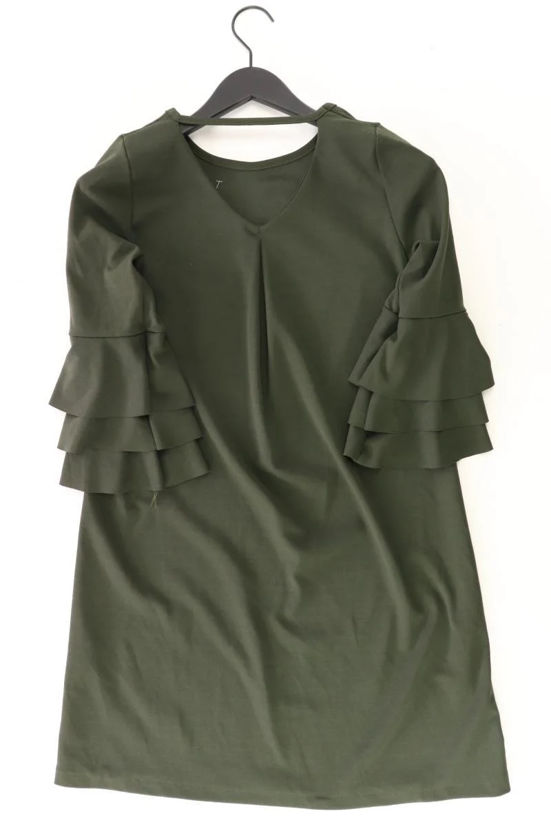 Midikleid Gr. S 3/4 Ärmel olivgrün aus Polyester