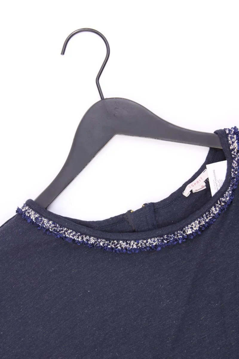 Esprit T-Shirt Gr. XL Kurzarm mit Glitzer blau aus Viskose
