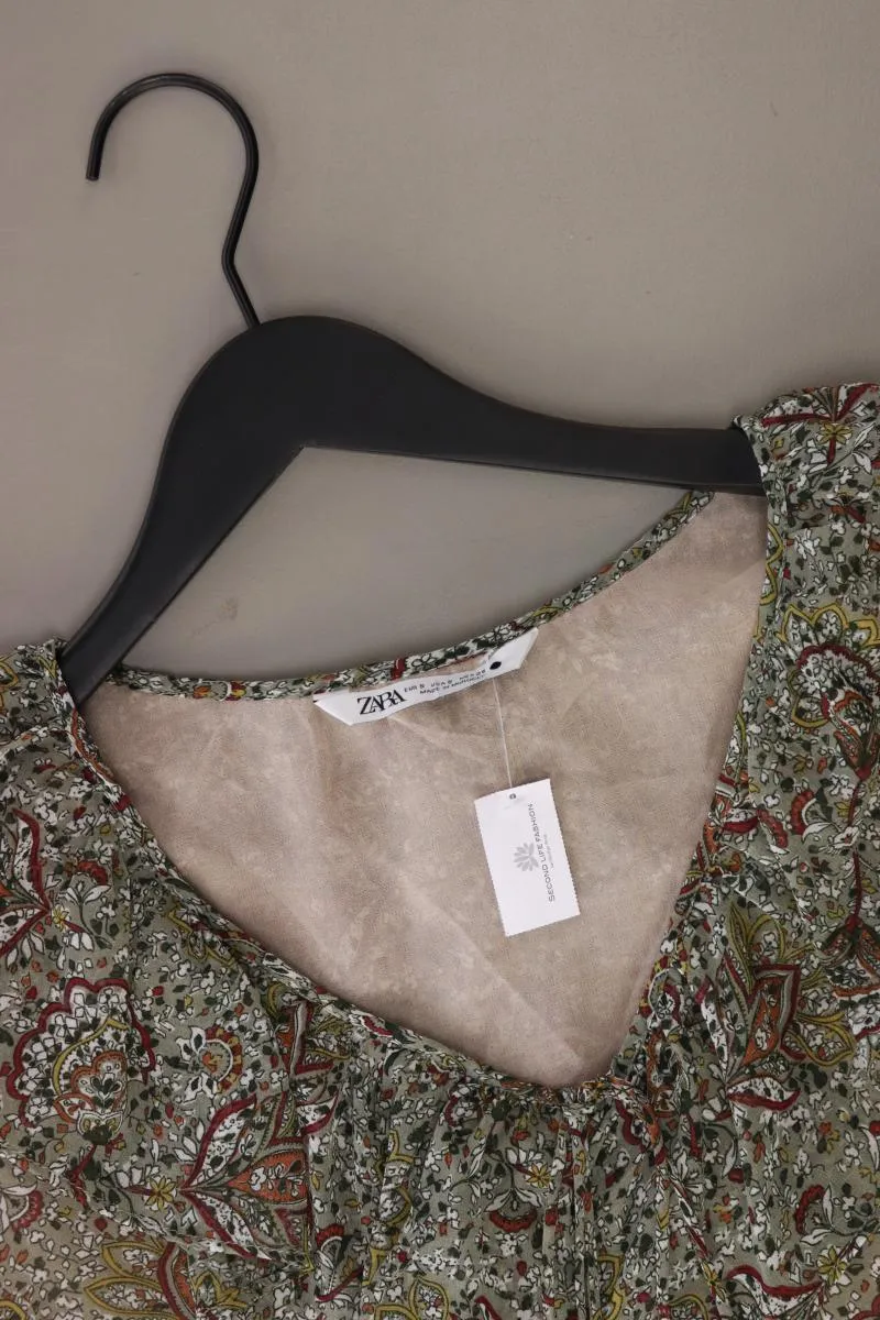 Zara Regular Tunika Gr. S mit Blumenmuster olivgrün aus Polyester