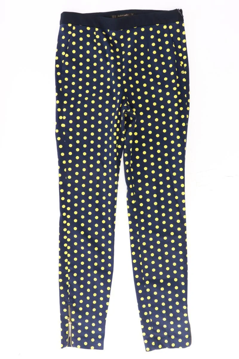 Zara Stoffhose Gr. XS gepunktet blau aus Baumwolle