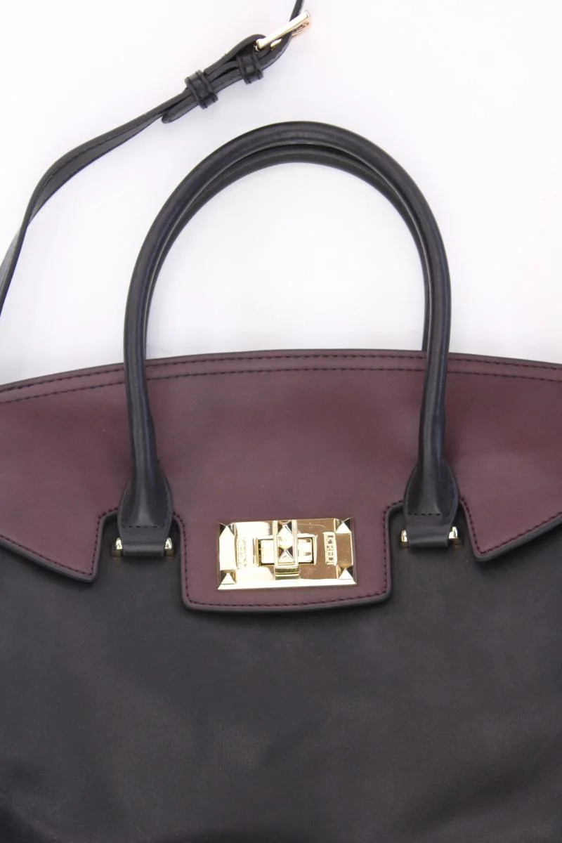 L. Credi Tasche mit wechselnbaren Deckeln neuwertig schwarz aus Kunstleder