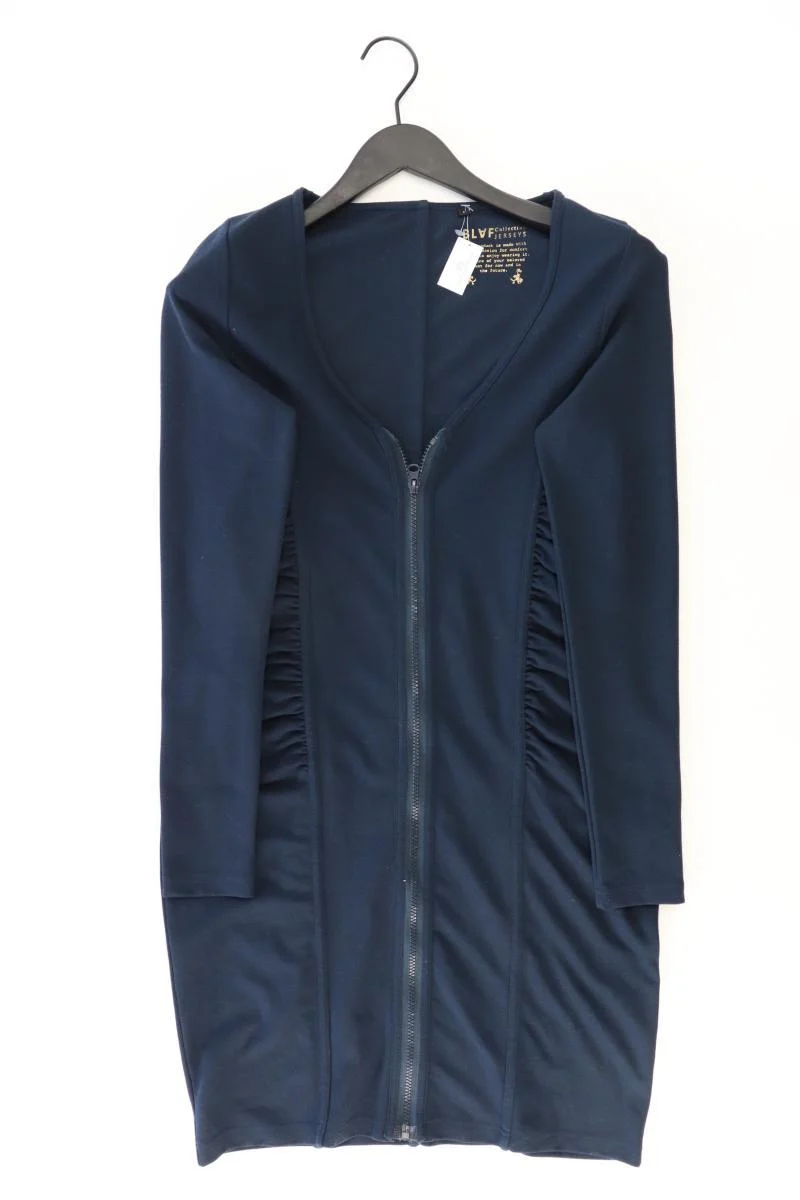 Langarmkleid Gr. L blau aus Viskose