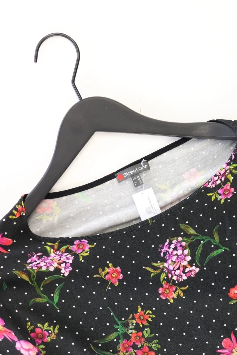 Street One Regular Shirt Gr. 42 mit Blumenmuster 3/4 Ärmel schwarz aus Viskose