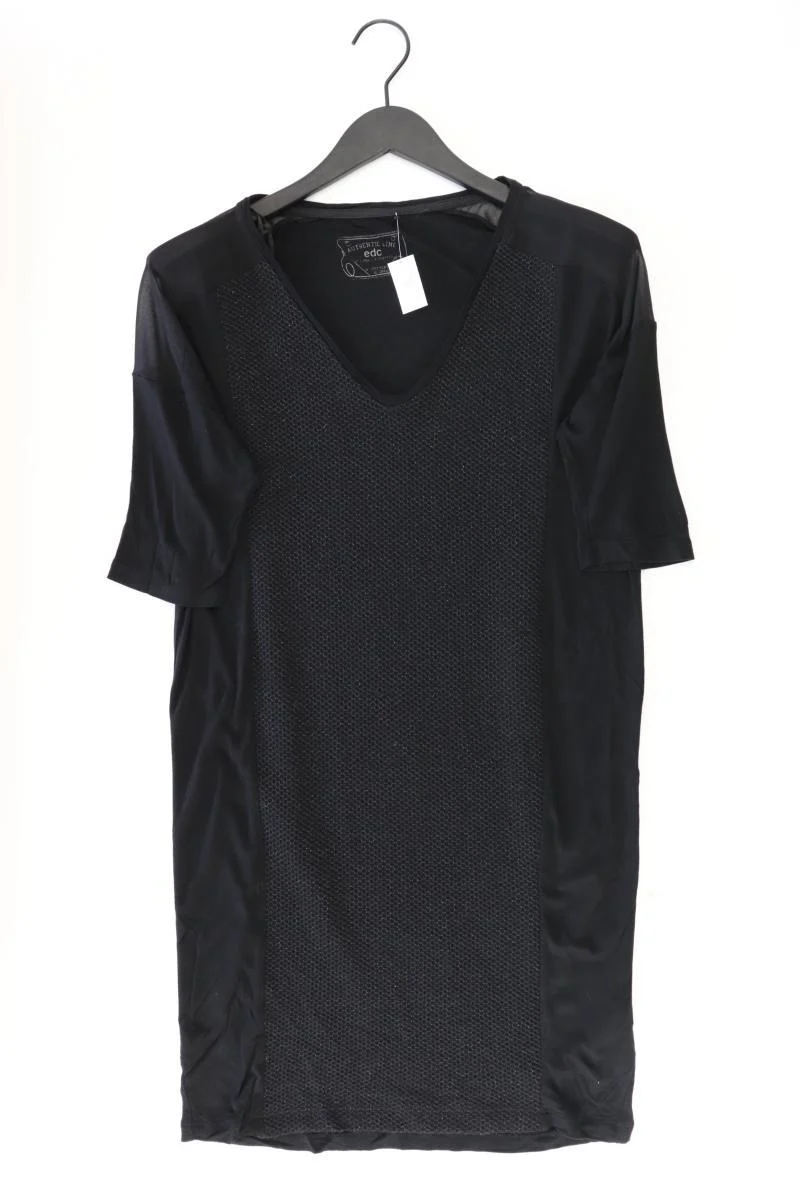 edc by Esprit Kurzarmkleid Gr. M mit Glitzer schwarz aus Viskose