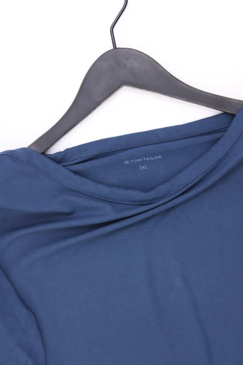 Tom Tailor T-Shirt Gr. XXL Kurzarm blau aus Viskose