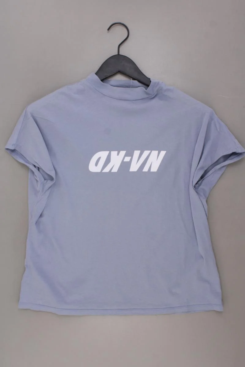 NA-KD T-Shirt Gr. S Kurzarm blau aus Baumwolle