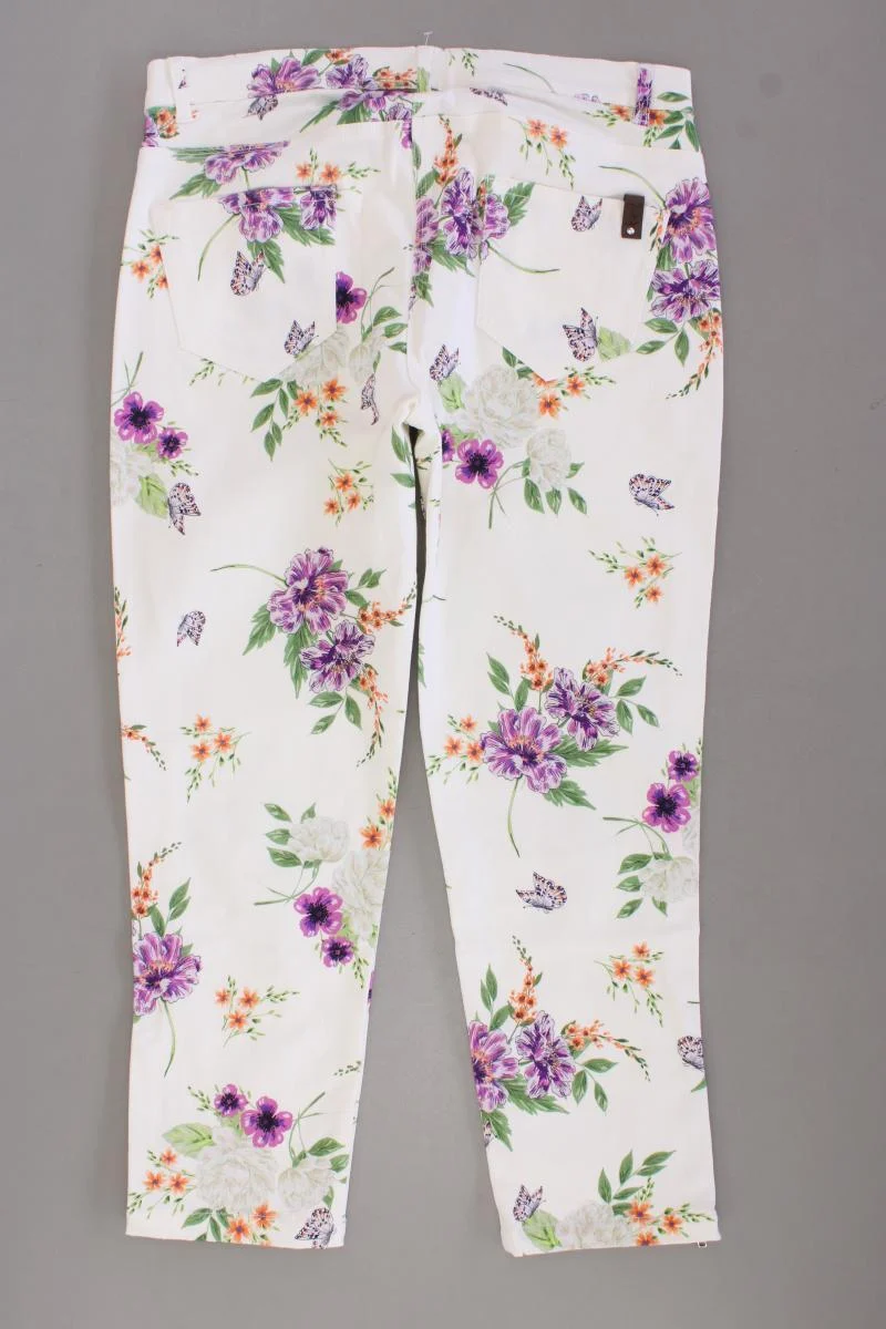 IMAGINI Five-Pocket-Hose Gr. 40 mit Blumenmuster neuwertig creme aus Baumwolle