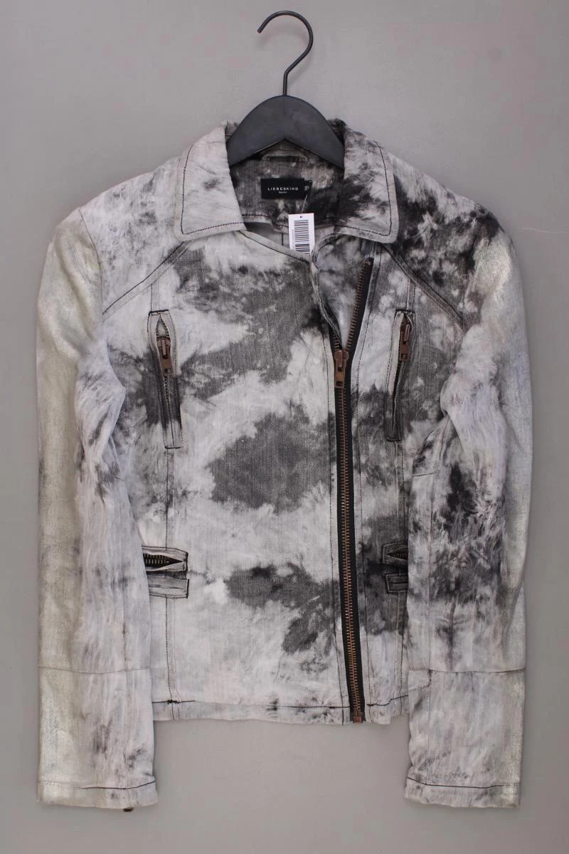 Liebeskind Berlin Bikerjacke Gr. 38 grau aus Baumwolle