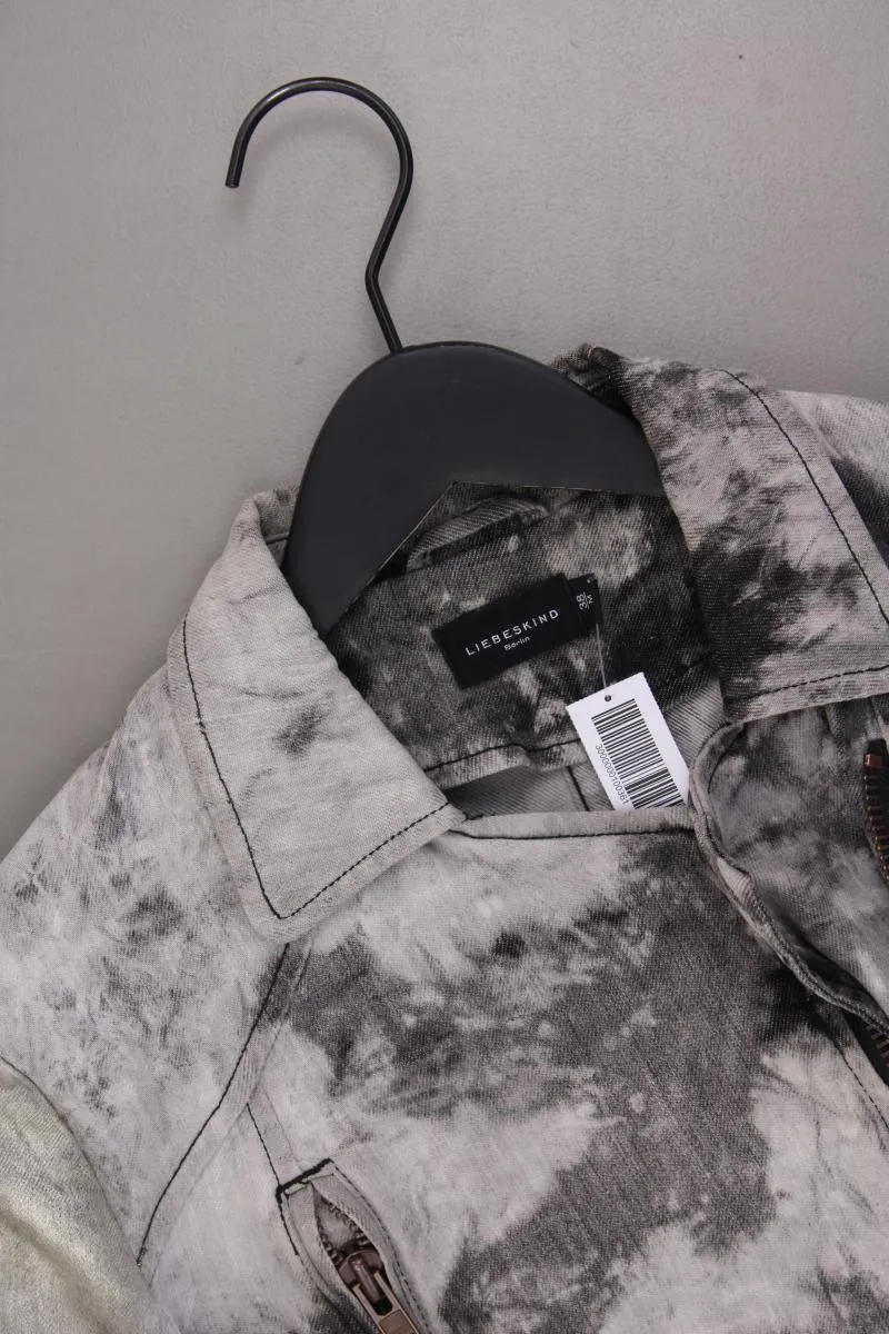 Liebeskind Berlin Bikerjacke Gr. 38 grau aus Baumwolle