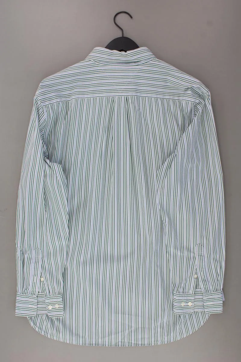 Tommy Hilfiger Langarmhemd für Herren Gr. XL gestreift grün aus Baumwolle