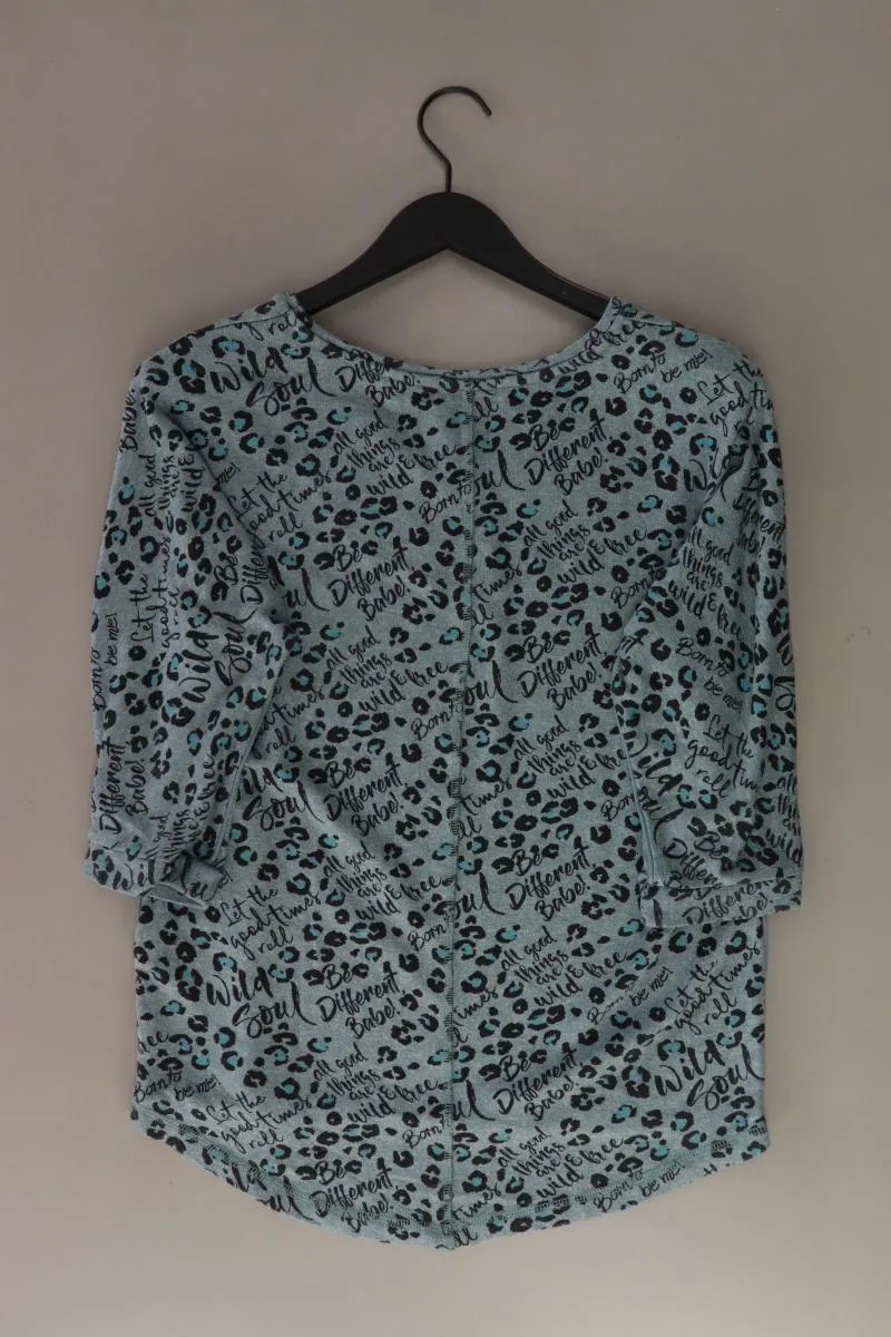 Cecil Feinstrickpullover Gr. M mit Tierdruck türkis aus Viskose
