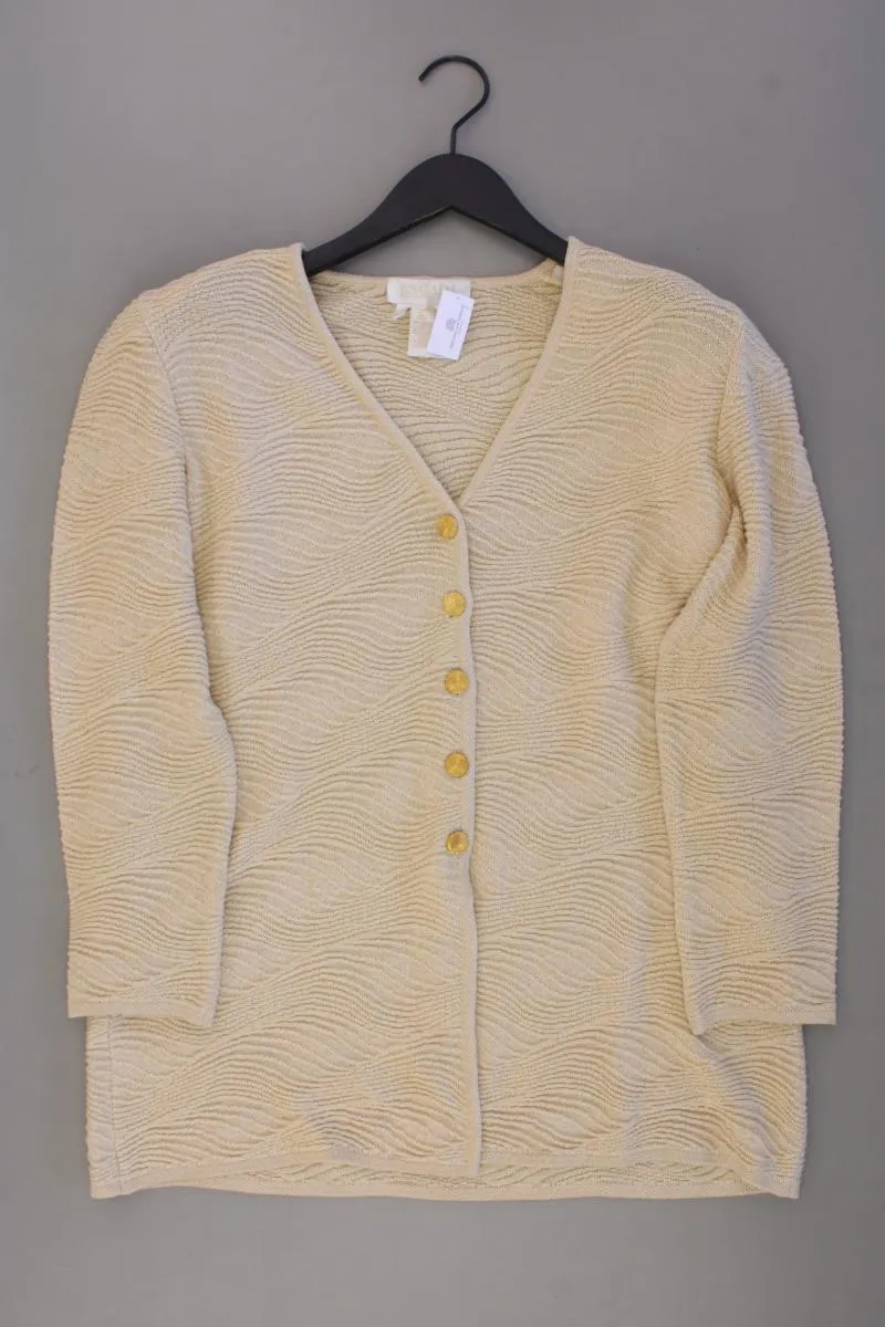 Escada Margaretha Ley Strickjacke Gr. 42 Langarm Vintage gelb aus Wolle
