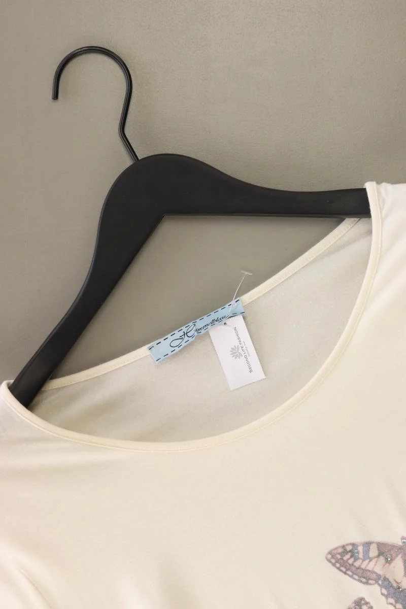 Himmelblau T-Shirt Gr. 46 Kurzarm creme aus Viskose