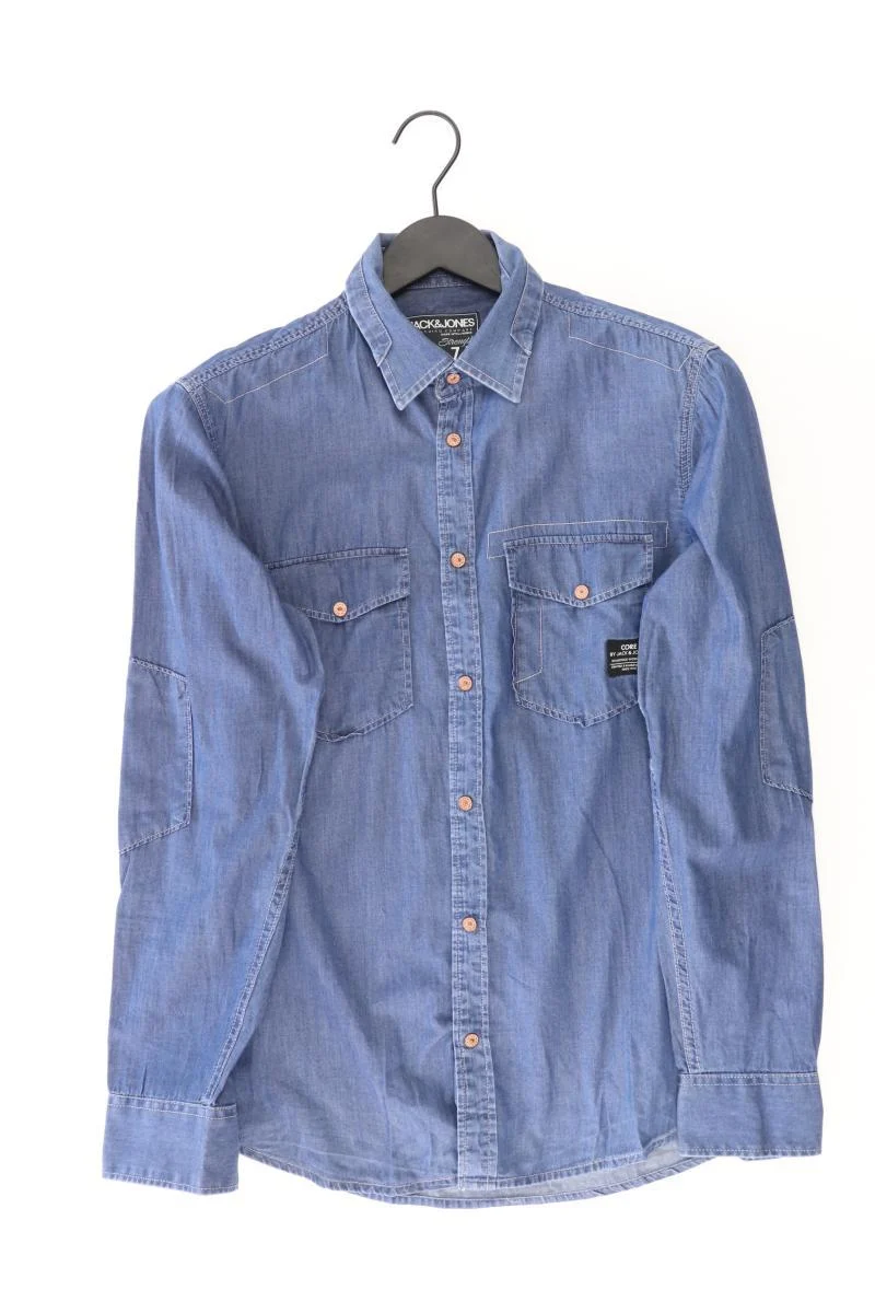 Jack & Jones Jeanshemd für Herren Gr. S Langarm blau aus Baumwolle